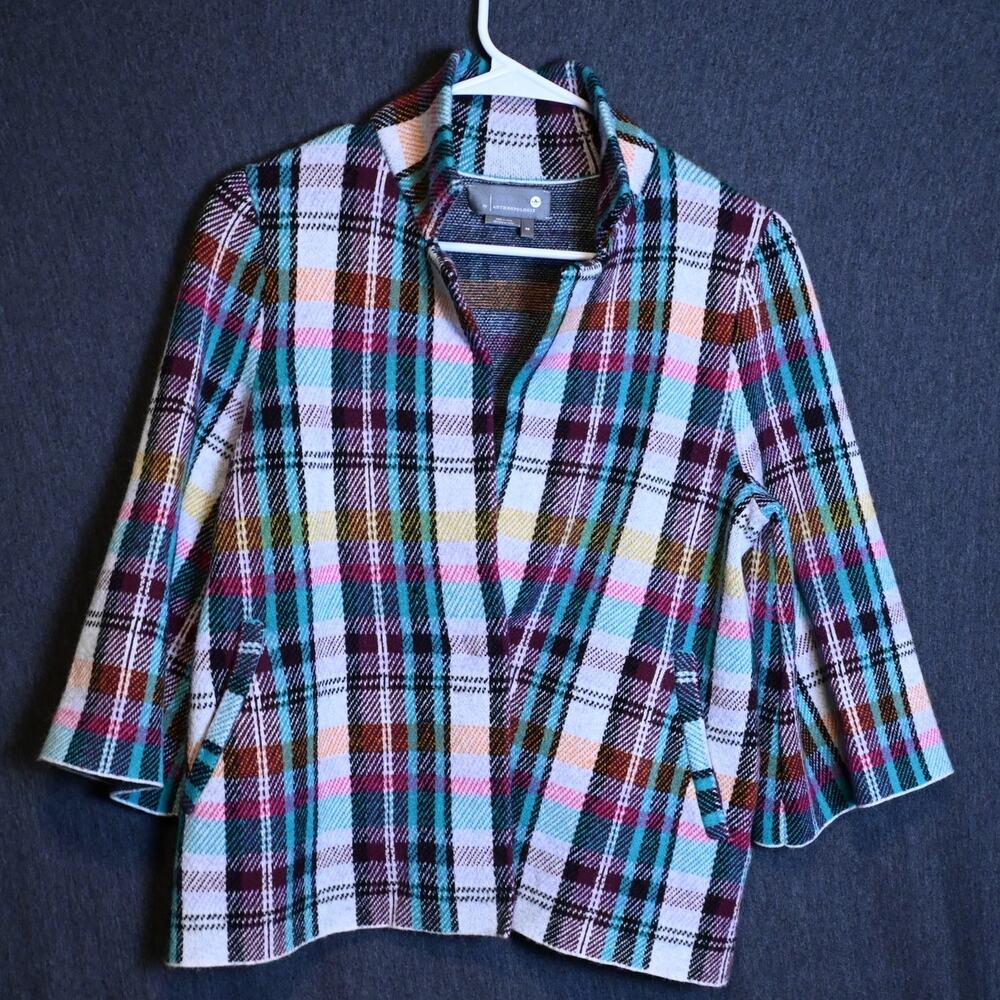 Anthropologie Women's XS Rosetta Cropped Jacket Open Front Bell Sleeve